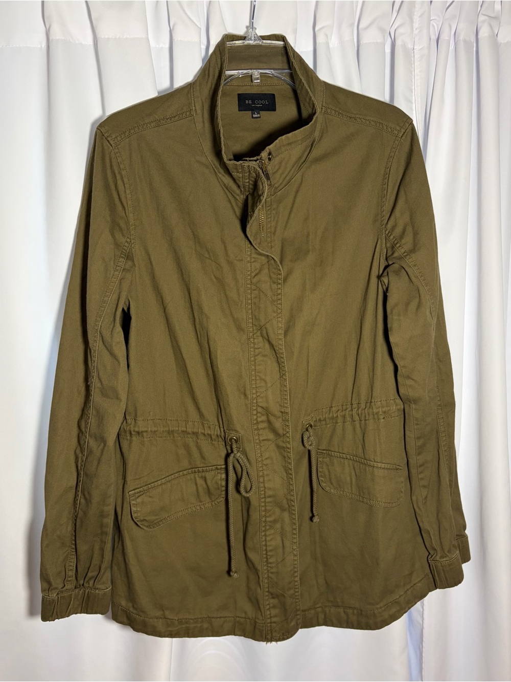 BE COOL Olive Green Cotton Utility Jacket size L